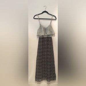 Love, Fire Maxi Dress - XS - black and white pattern